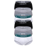 LACOSTE Herren Slips, 6er Pack - Casual, Briefs, Cotton Stretch, Logobund