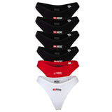 DIESEL Damen Tanga, 6er Pack - PUNCHY-D-CORE, Cotton Stretch, Logo