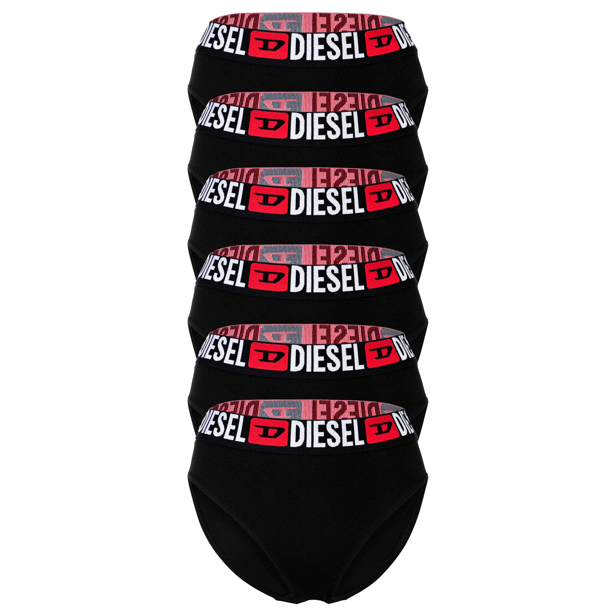 DIESEL Damen Highwaist-Slips, 6er Pack - SAM-D-CORE, Cotton Stretch, Logobund