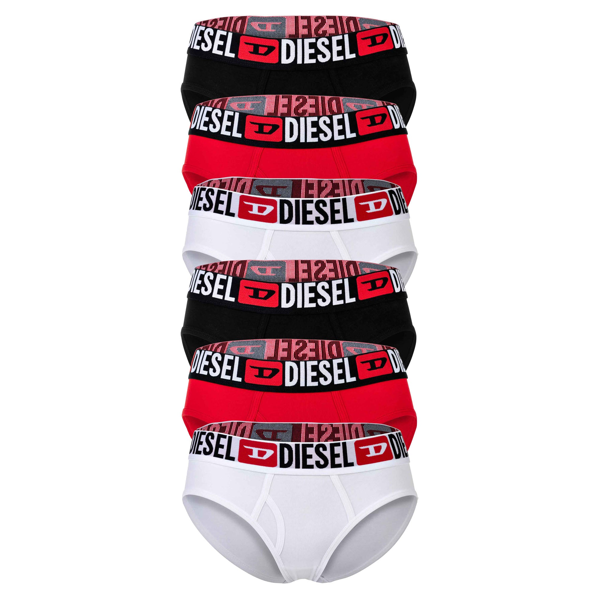 DIESEL Damen Slips, 6er Pack - OXY-D-CORE, Cotton Stretch, Logobund