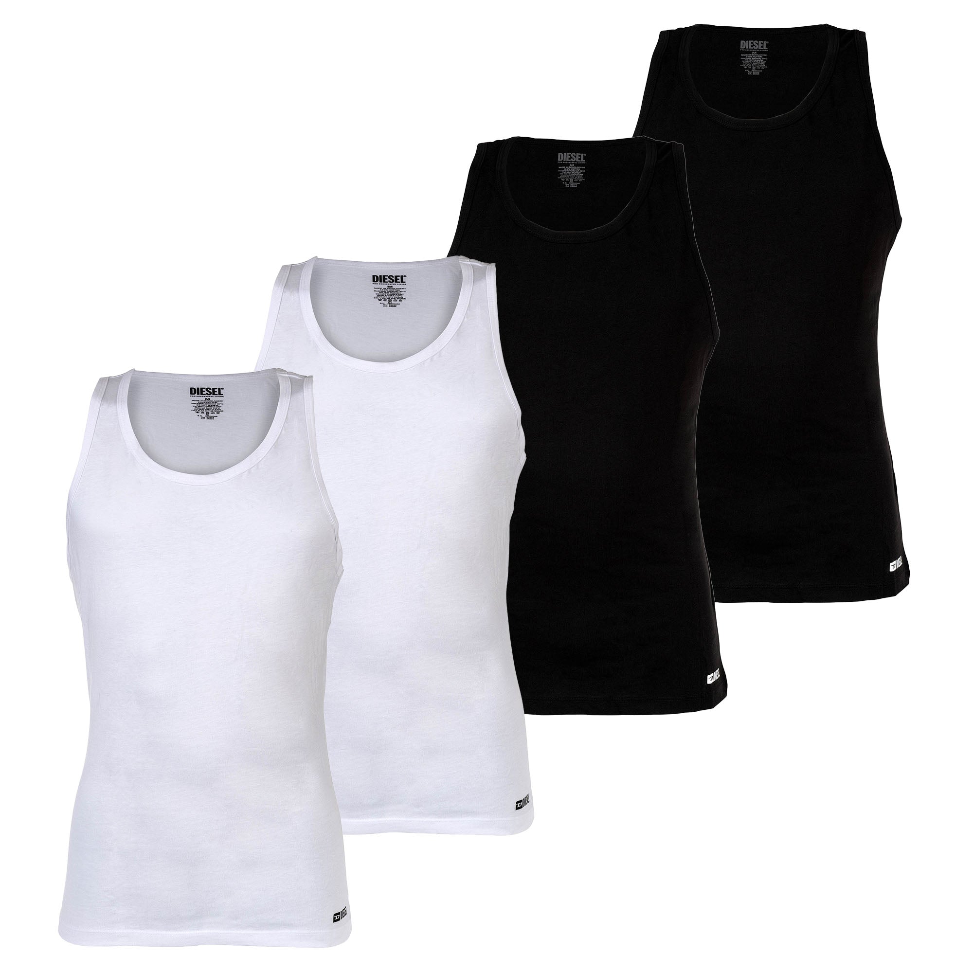 DIESEL Herren Unterhemden, 4er Pack - WALTY-D-BOX, Tanktop, ärmellos, Baumwolle