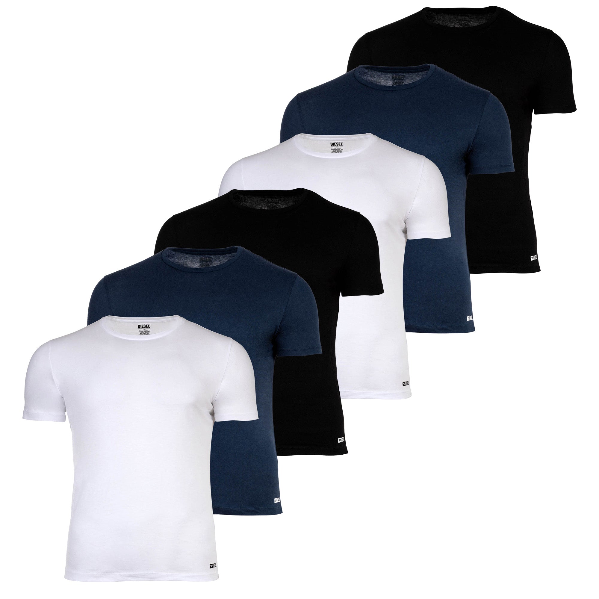 DIESEL Herren T-Shirt, 6er Pack - RANDAL, Unterhemd, Rundhals, kurzarm, Baumwolle