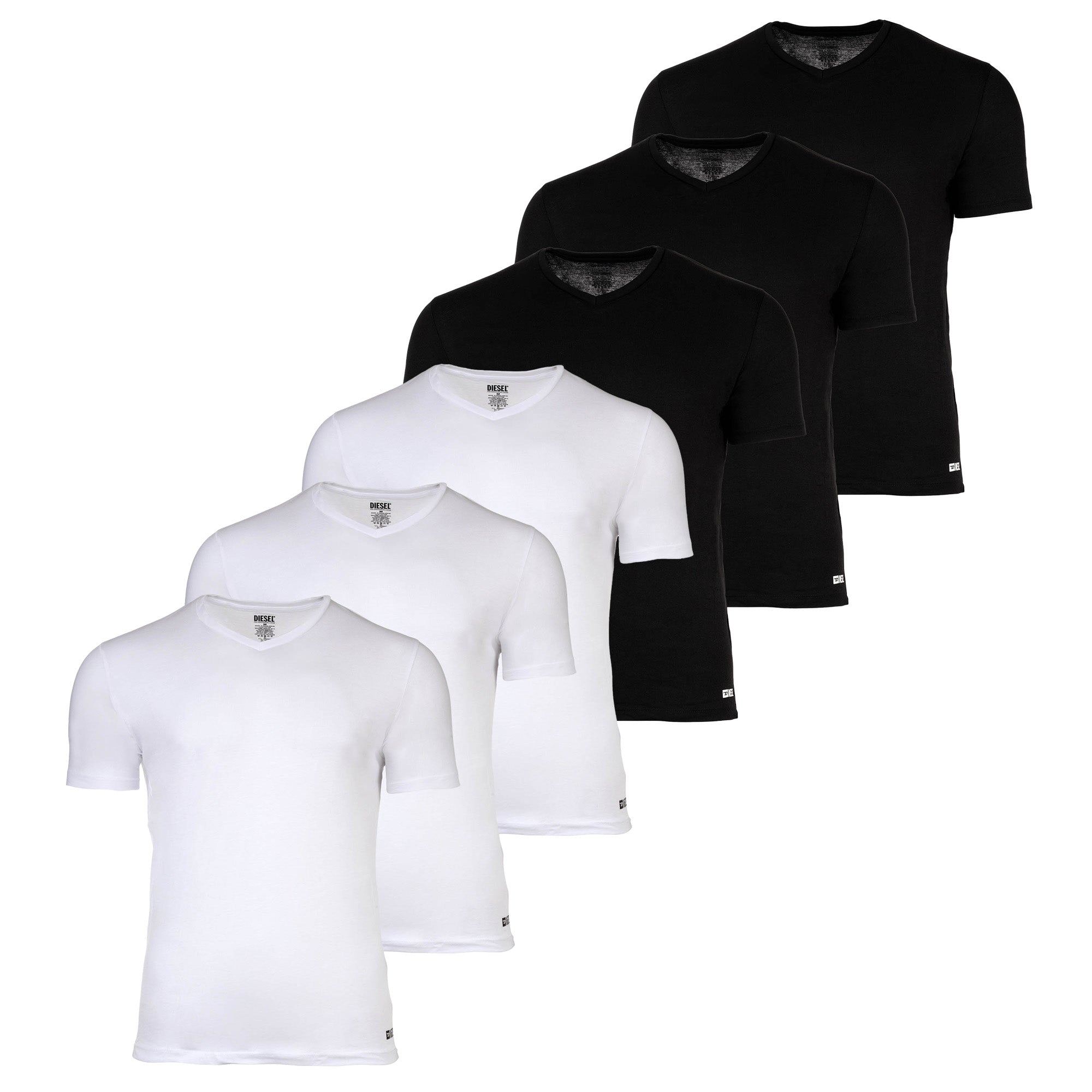 DIESEL Herren T-Shirt, 6er Pack - MICHAEL, Unterhemd, V-Neck, kurzarm, Baumwolle