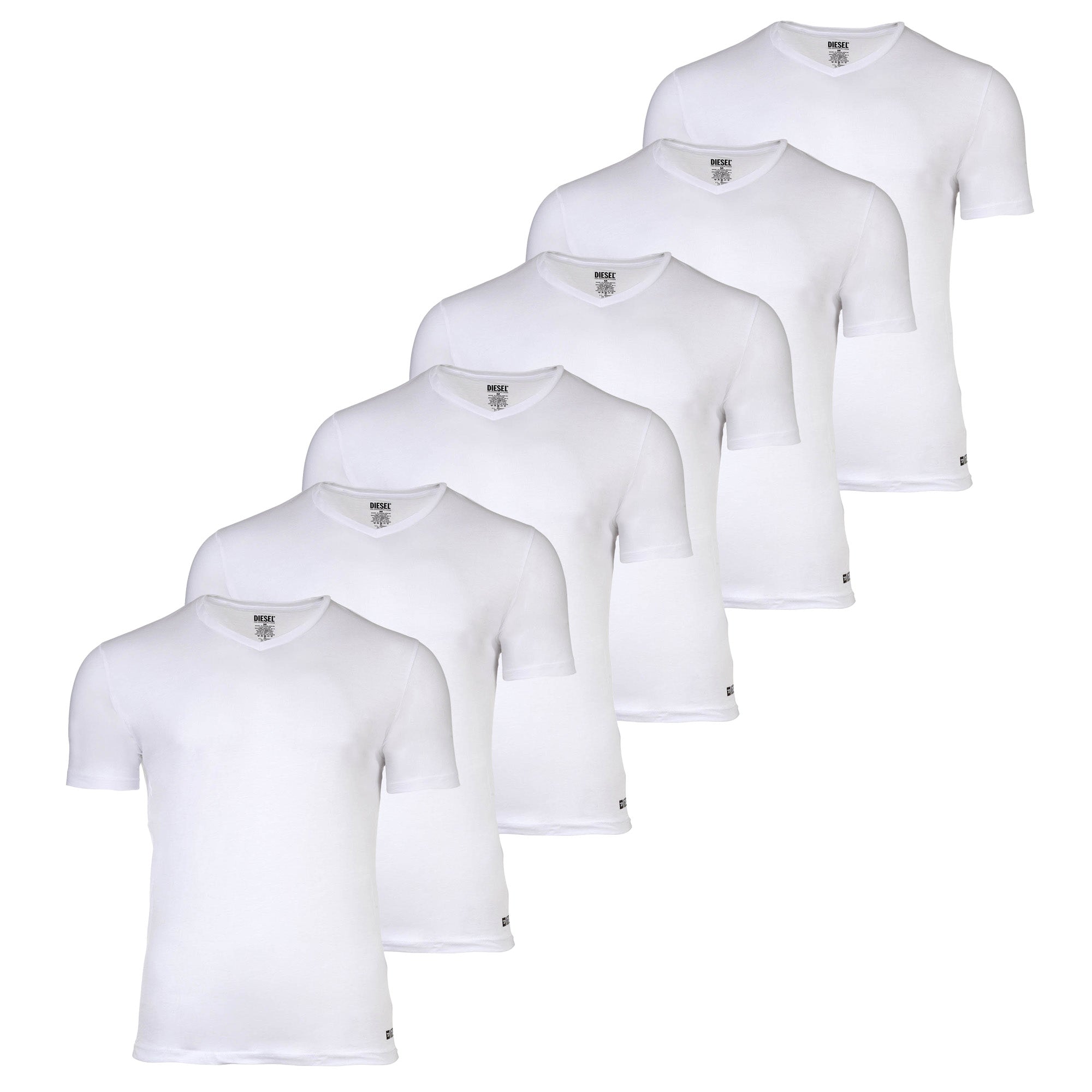 DIESEL Herren T-Shirt, 6er Pack - MICHAEL, Unterhemd, V-Neck, kurzarm, Baumwolle
