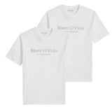 Marc O'Polo Herren T-Shirt, 2er Pack - Big-Logo, Regular Fit, Baumwolle, Logoprint, uni