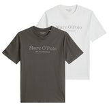 Marc O'Polo Herren T-Shirt, 2er Pack - Big-Logo, Regular Fit, Baumwolle, Logoprint, uni