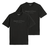 Marc O'Polo Herren T-Shirt, 2er Pack - Big-Logo, Regular Fit, Baumwolle, Logoprint, uni