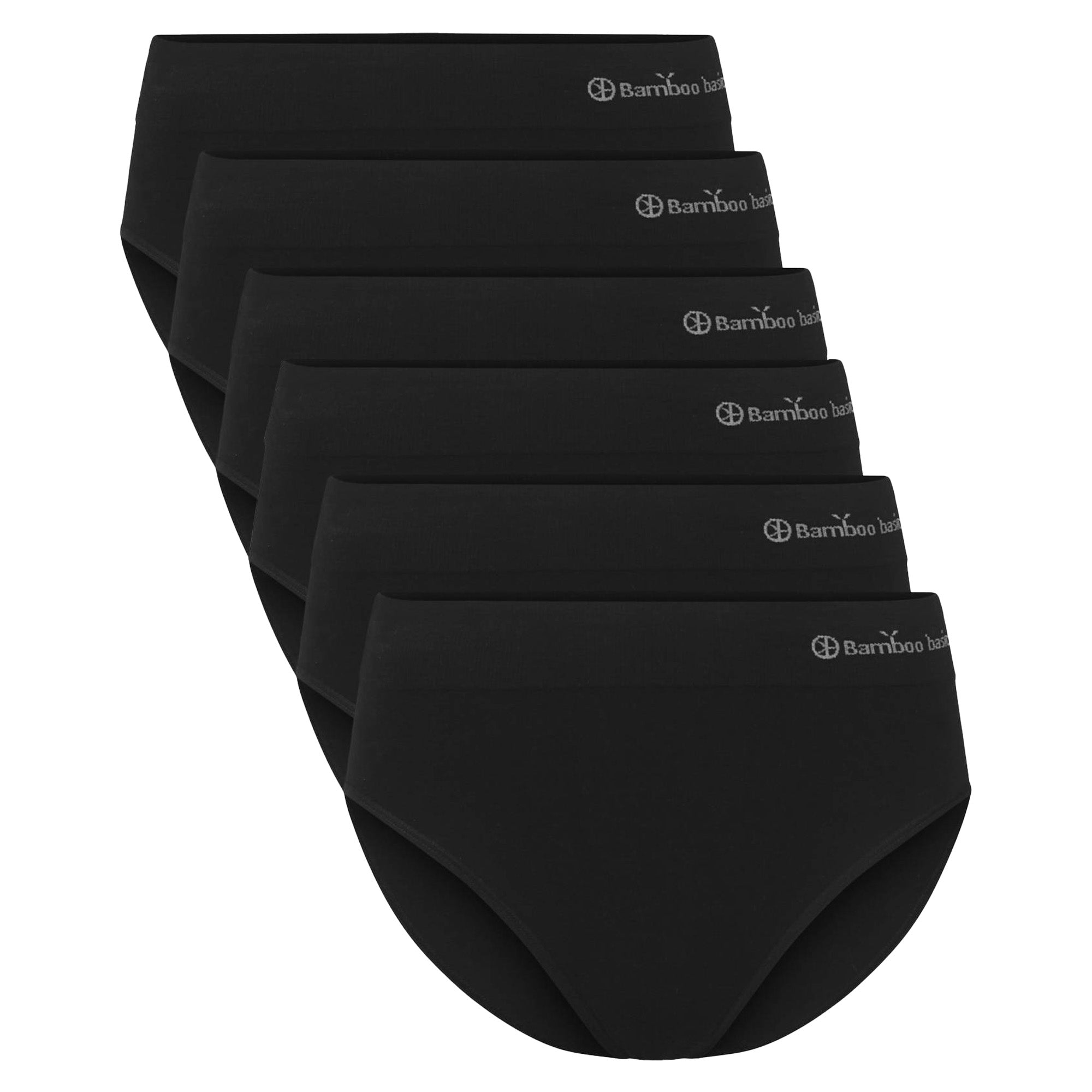 Bamboo basics Damen Slips, 6er Pack - BELLE seamless full briefs, Jersey, Logo
