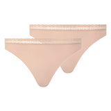 Chantelle Damen Tanga 2er Pack - Cozy Chic, unsichtbar, atmungsaktiv