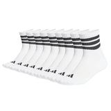 adidas Unisex Quartersocken, 9er Pack - 3-Stripes Cushioned Sportswear Mid-Cut Socks, Logo, Streifen, gepolstert