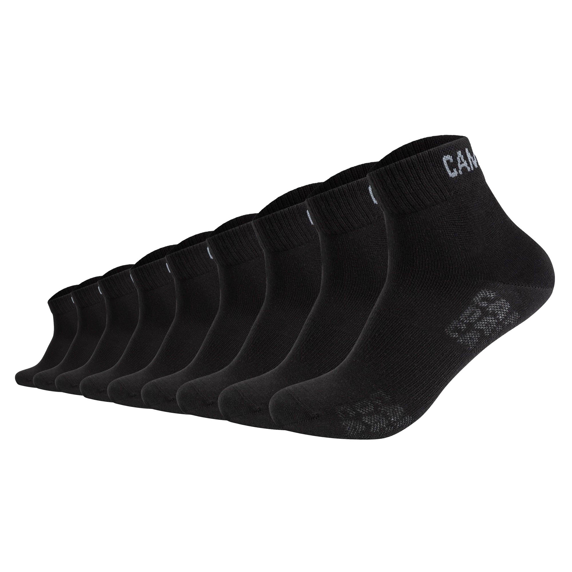 CAMP DAVID men's quarter socks, 9-pack - Action-Mesh Cotton Quarter 9P, logo