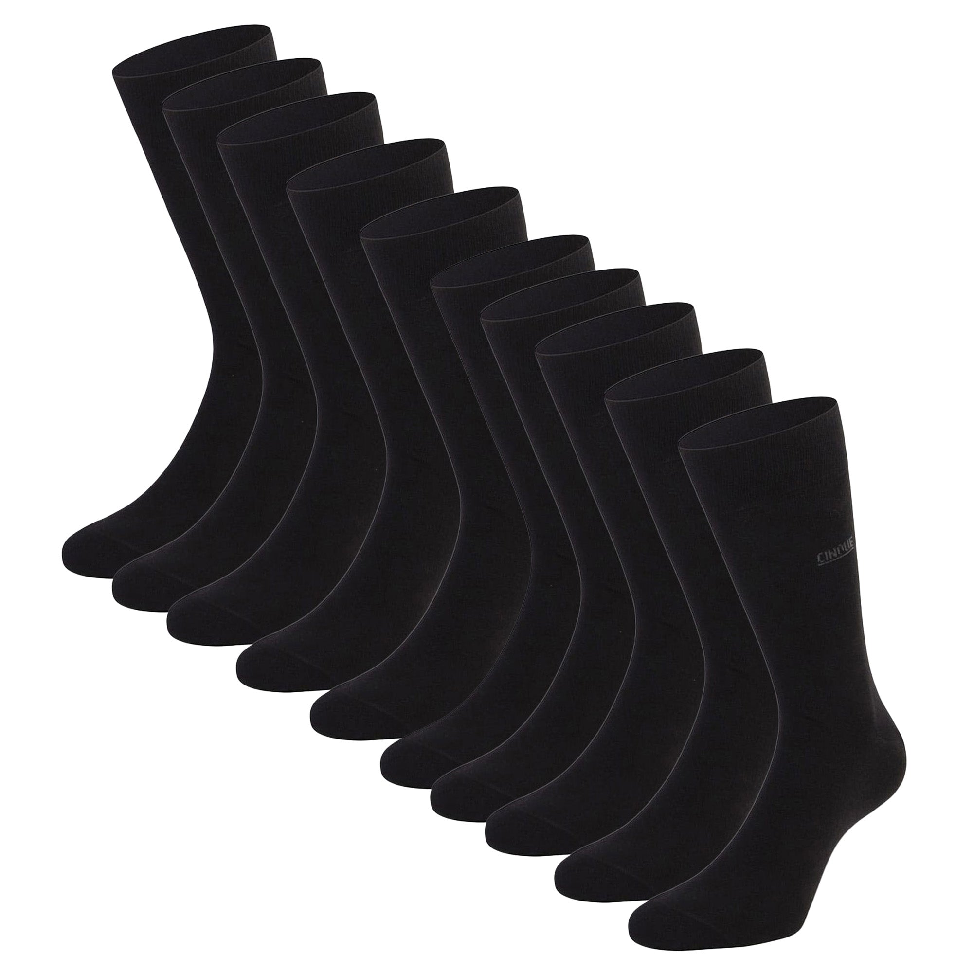 CINQUE Herren Socken, 10er Pack - Business-Socken, Baumwollmischung, Logo, einfarbig