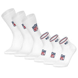 NFL Unisex Socken, 6er Pack - NFL Shield 3Pack Crew Socks, 3Pack Quarter Socks, Streifen, Logo, Baumwollmischung