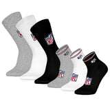 NFL Unisex Socken, 6er Pack - NFL Shield 3Pack Crew Socks, 3Pack Quarter Socks, Streifen, Logo, Baumwollmischung