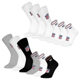 NFL Unisex Socken, 6er Pack - NFL Shield 3Pack Crew Socks, 3Pack Quarter Socks, Streifen, Logo, Baumwollmischung