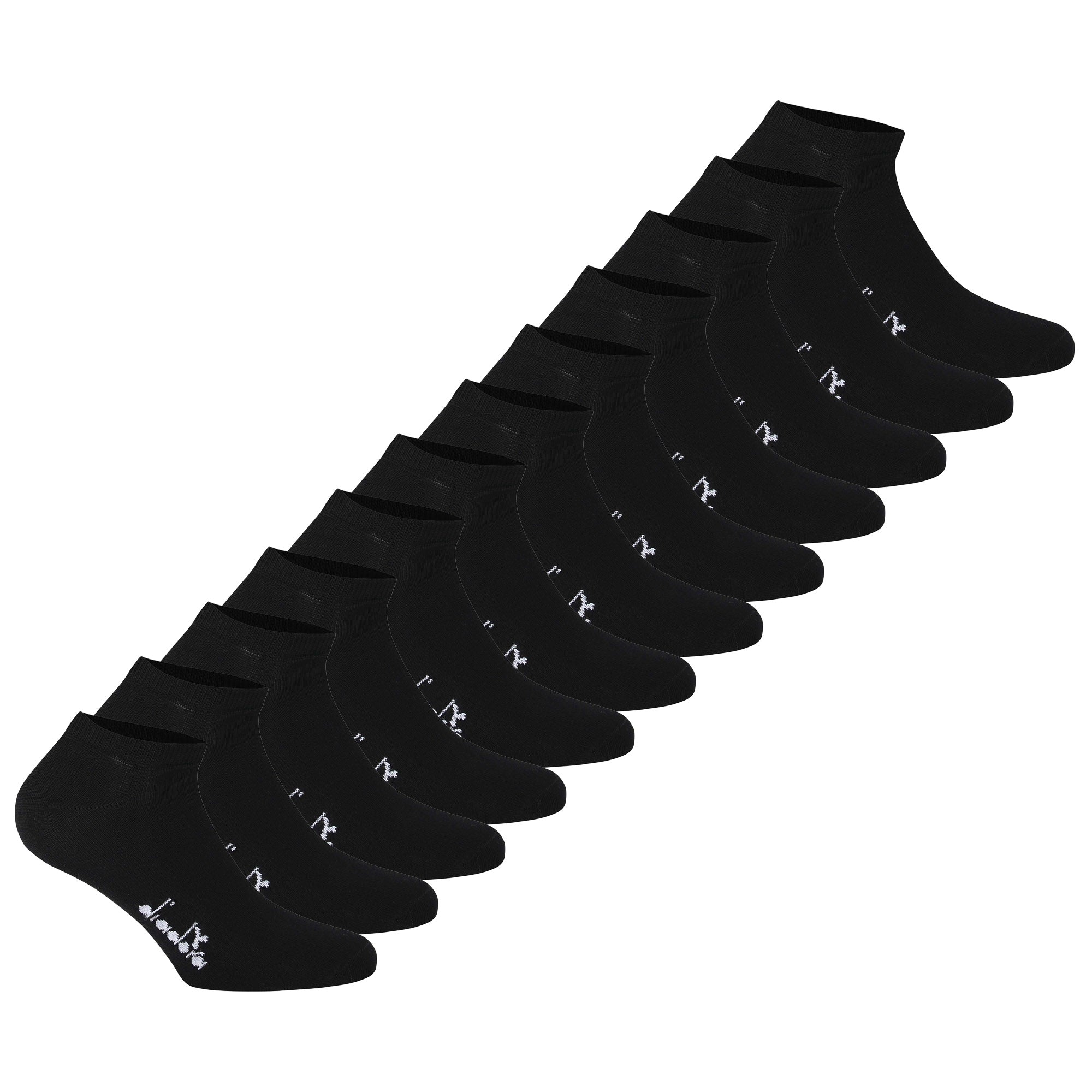 Diadora Unisex Sneaker Socken, 12er Pack - Sportsocken, Mercerisierte Baumwolle, Logo, einfarbig