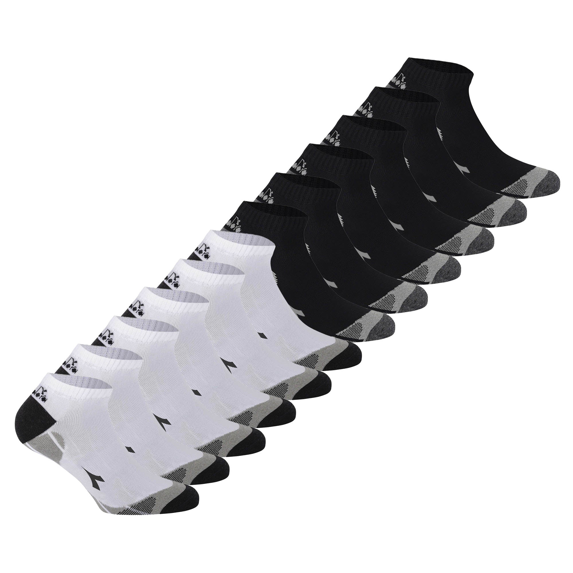 Diadora Unisex Sneaker Sports Socks, 12 Pack - Socks, Multi Pack, Logo, Pattern