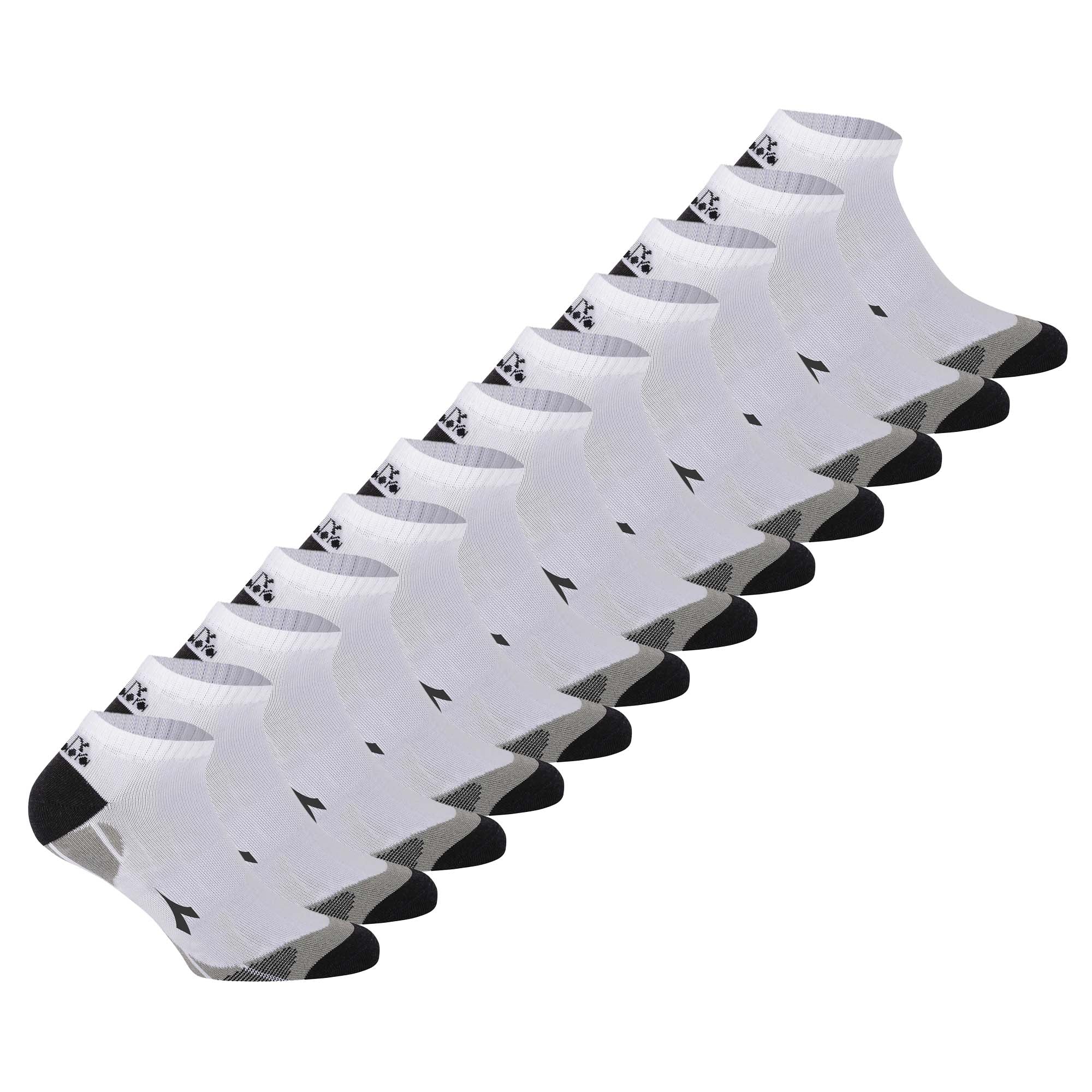 Diadora Unisex Sneaker Sportsocken, 12er Pack - Socken, Mehrfachpackung, Logo, Muster