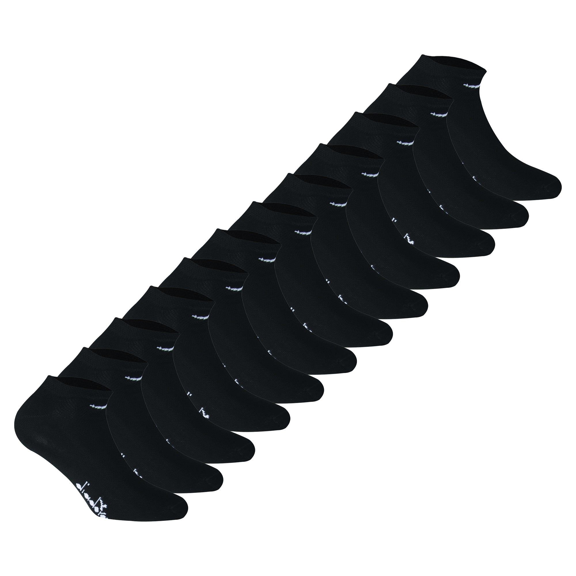 Diadora Unisex Sneaker Socks, 12 Pack - Socks, Mercerized Cotton, Logo, solid color