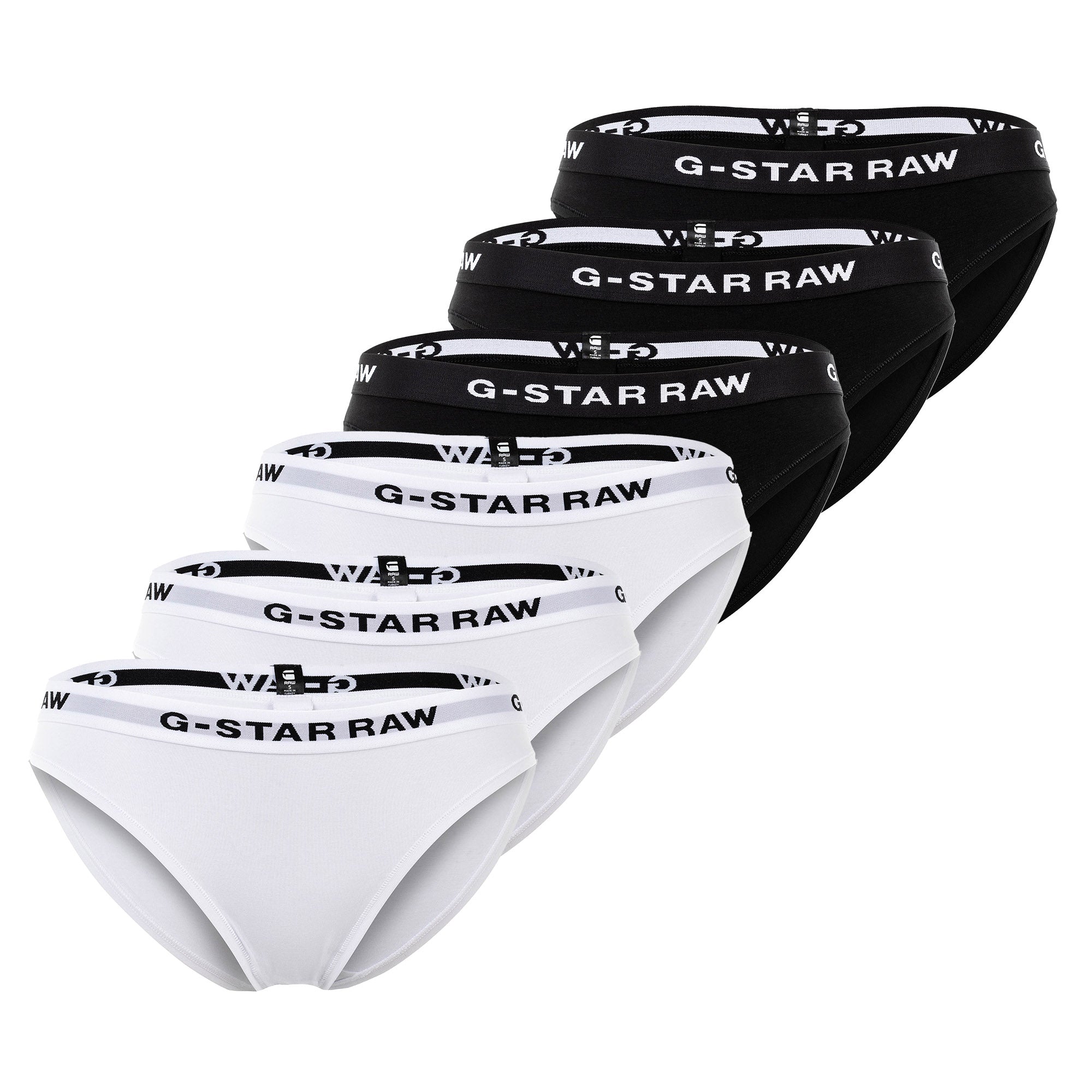 G-STAR Damen Slips, 6er Pack - Briefs, Cotton Stretch, einfarbig