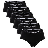 G-STAR Damen Hipster Slips, 6er Pack - Hipster, Cotton Stretch, Logo, einfarbig