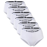G-STAR Damen Hipster Slips, 6er Pack - Hipster, Cotton Stretch, Logo, einfarbig