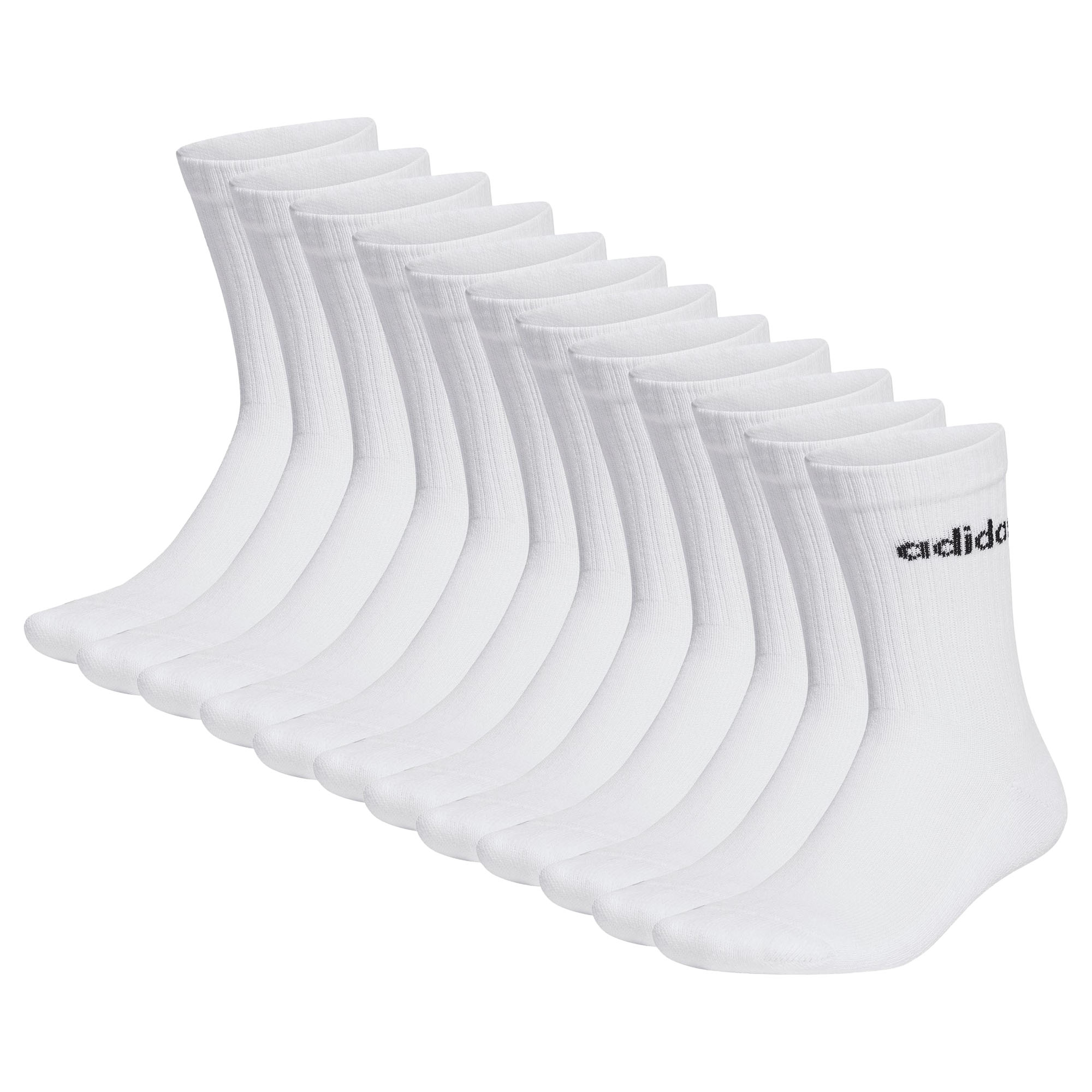adidas Unisex Socken, 12er Pack - Linear Crew Cushioned, Logo, gepolstert, einfarbig