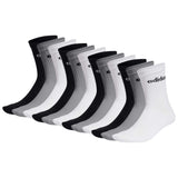 adidas unisex socks, 12-pack - Linear Crew Cushioned, logo, padded, solid color
