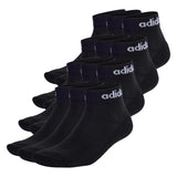 adidas Unisex Quarter Socken, 12er Pack - Linear Cushioned Ankle, Logo, gepolstert, einfarbig