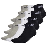 adidas Unisex Quarter Socken, 12er Pack - Linear Cushioned Ankle, Logo, gepolstert, einfarbig