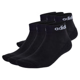 adidas Unisex Quarter Socken, 6er Pack - Linear Cushioned Ankle, Logo, gepolstert, einfarbig