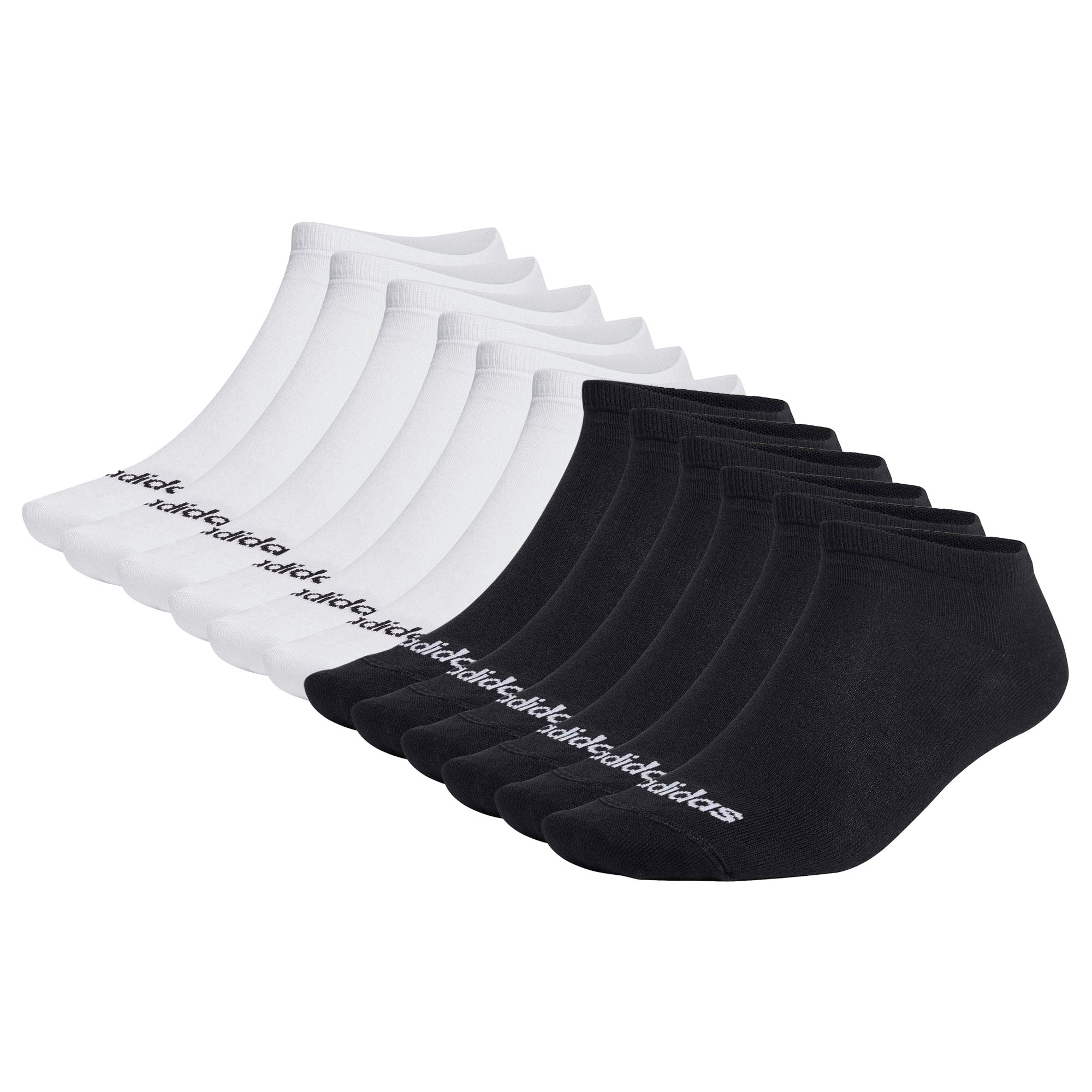 adidas Unisex Sneakersocken, 12er Pack - Thin Linear Low-Cut, dünne Socken, Logo, einfarbig
