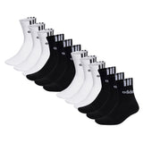 adidas Unisex Quarter Socken, 12er Pack - Cushioned 3S Linear, Logo, einfarbig