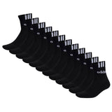 adidas Unisex Quarter Socken, 12er Pack - Cushioned 3S Linear, Logo, einfarbig