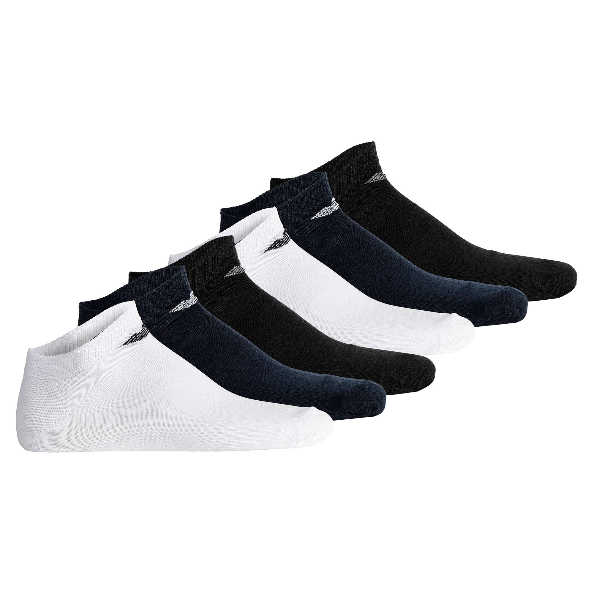 EMPORIO ARMANI Men's Sneaker Socks, 6-Pack - CASUAL COTTON, Multipack, Logo