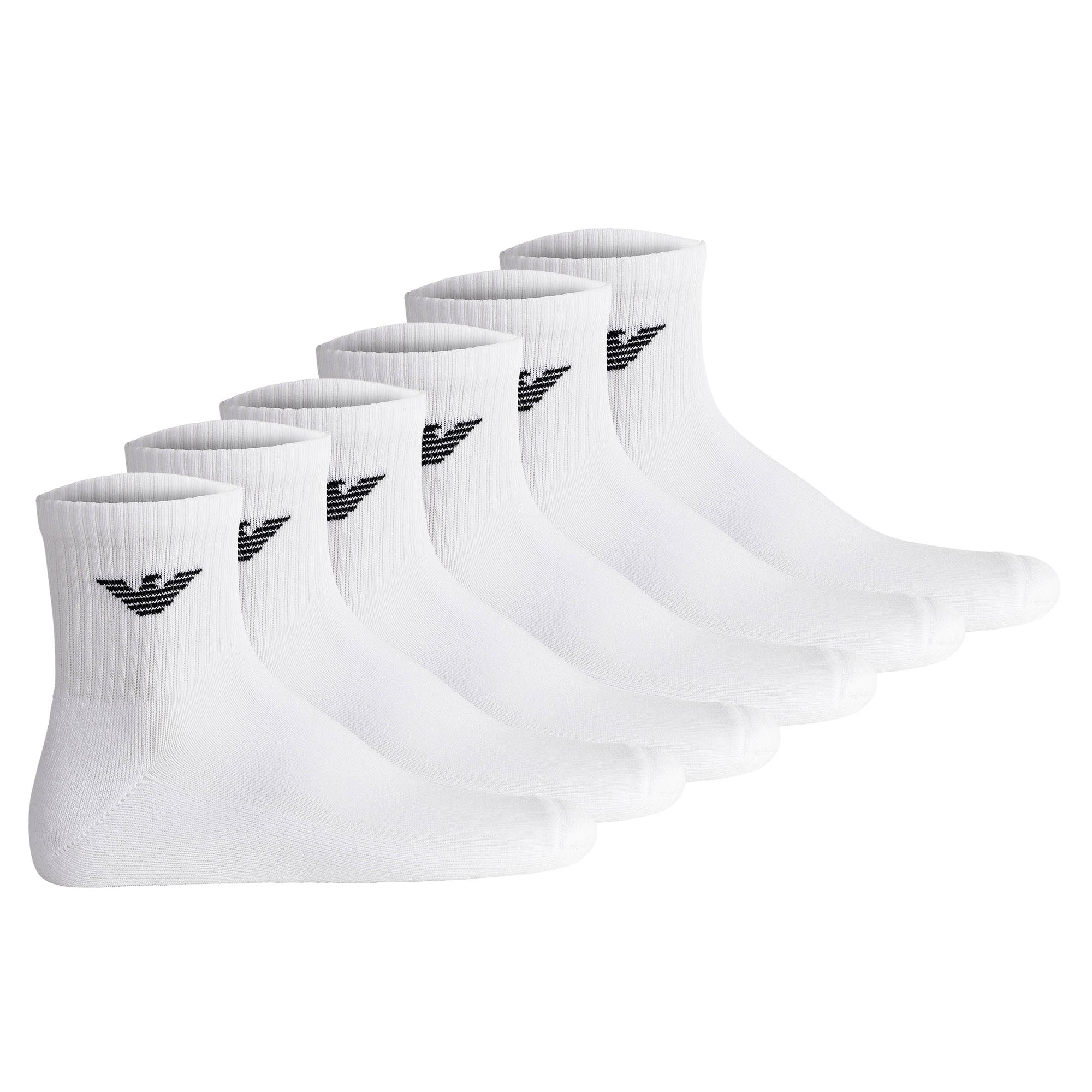 EMPORIO ARMANI Men's Quarter Socks, 6-Pack - SPORTY SPONGE, Ankle Socks, One Size