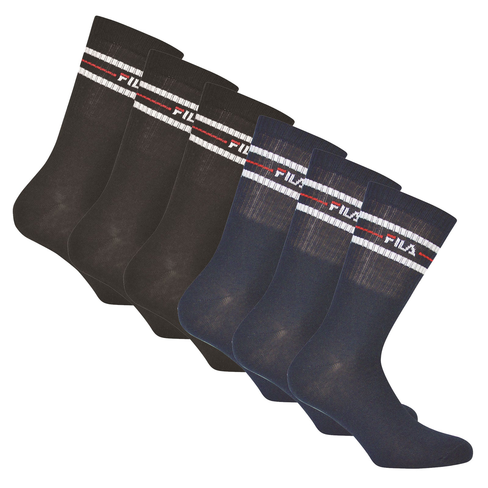 FILA Unisex Socken, 6er Pack - Strümpfe, Street, Lifesyle, Sport (2x 3 Paar)