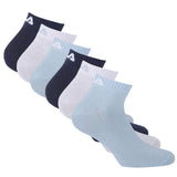 FILA Unisex Quarter Socken, 6er Pack - Kurzsocken, Training, Sport, Logo (2x 3 Paar)