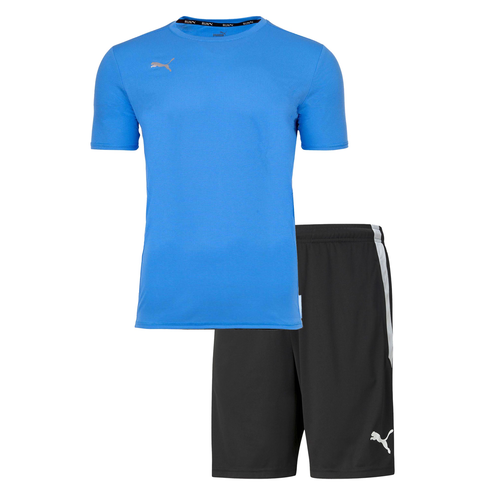 PUMA Herren Finisher Set - Training Shorts kurz, Funktionsshirt Rundhals uni