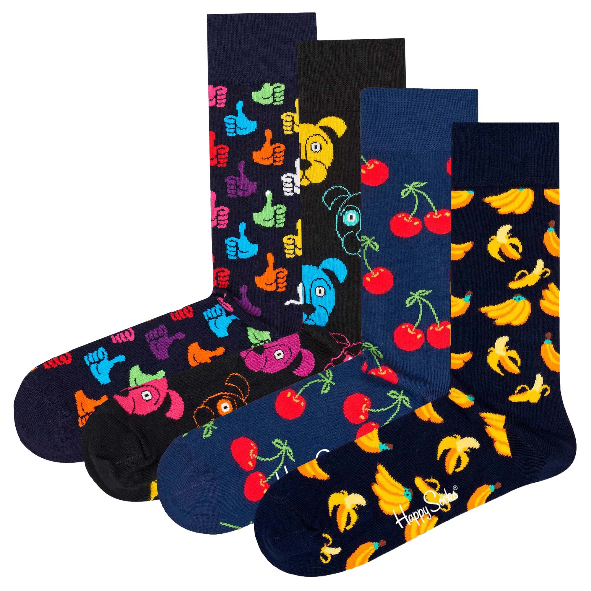 Happy Socks Unisex Socken, 4er Pack - Classic Crew, Organic Cotton, Farbmix