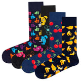 Happy Socks Unisex Socken, 4er Pack - Classic Crew, Organic Cotton, Farbmix