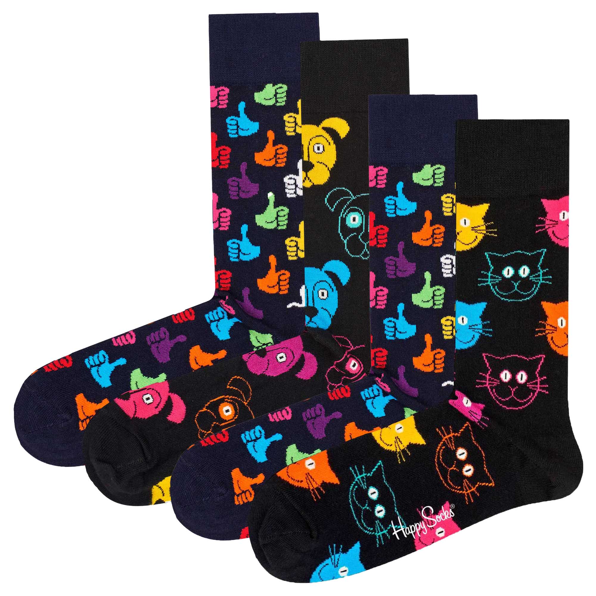 Happy Socks Unisex Socken, 4er Pack - Classic Crew, Organic Cotton, Farbmix