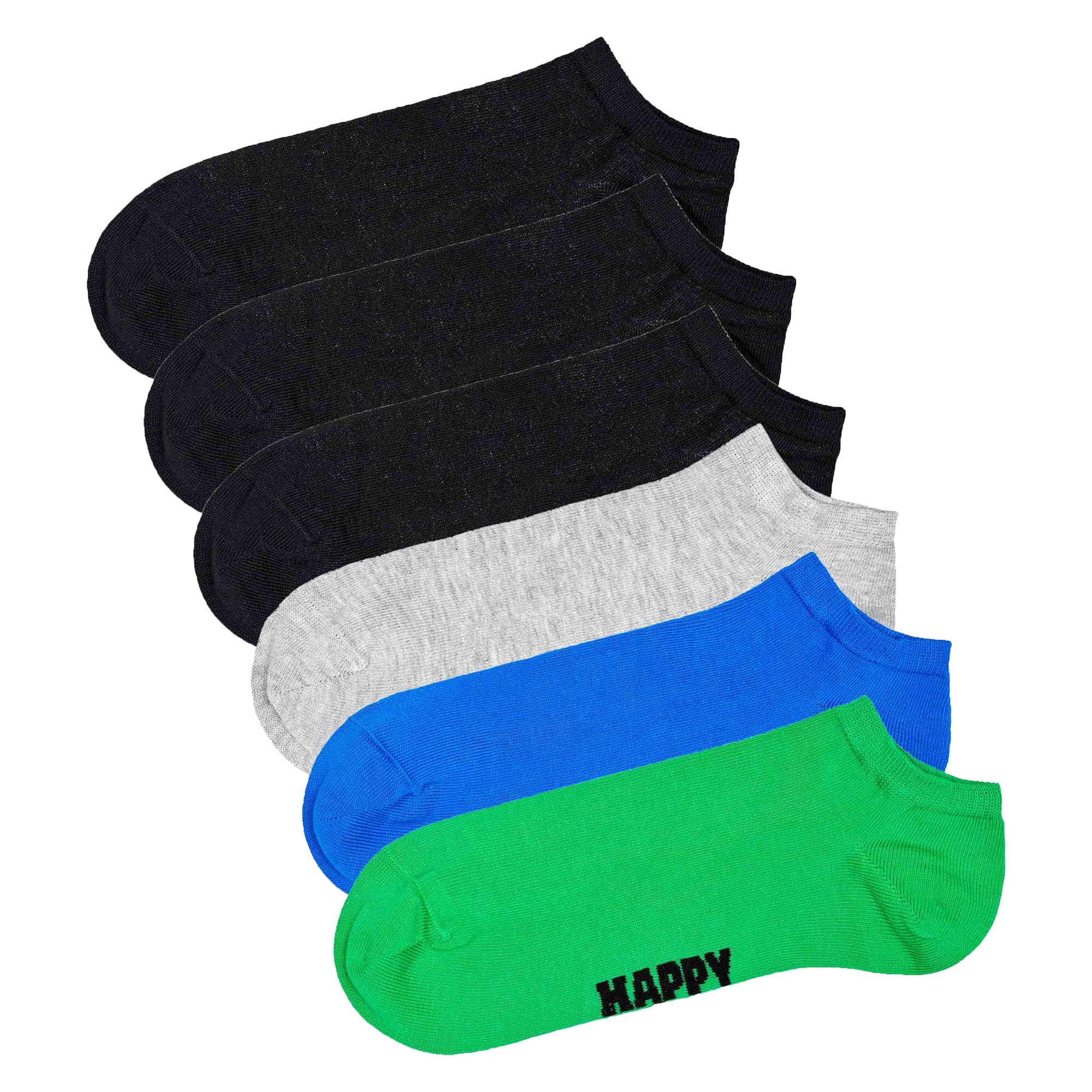 Happy Socks Unisex Sneaker-Socken, 6er Pack - Solid Socks Low, Baumwollmischung, einfarbig