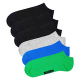 Happy Socks Unisex Sneaker-Socken, 6er Pack - Solid Socks Low, Baumwollmischung, einfarbig
