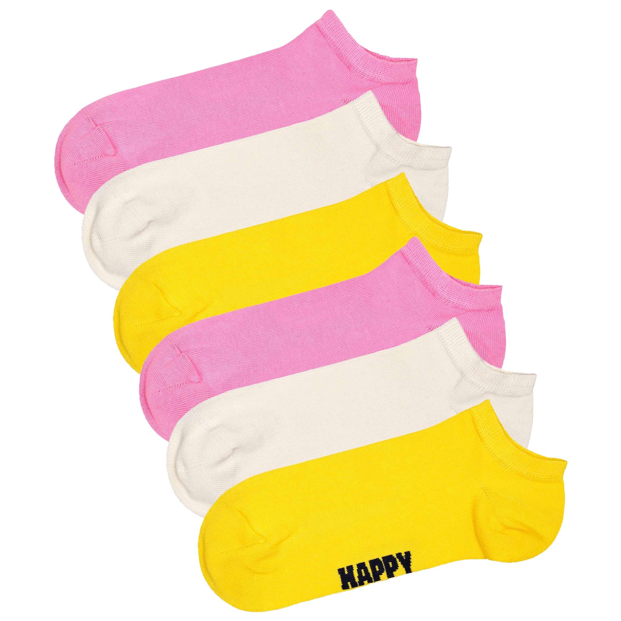 Happy Socks Unisex Sneaker-Socken, 6er Pack - Solid Socks Low, Baumwollmischung, einfarbig