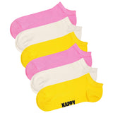 Happy Socks Unisex Sneaker-Socken, 6er Pack - Solid Socks Low, Baumwollmischung, einfarbig