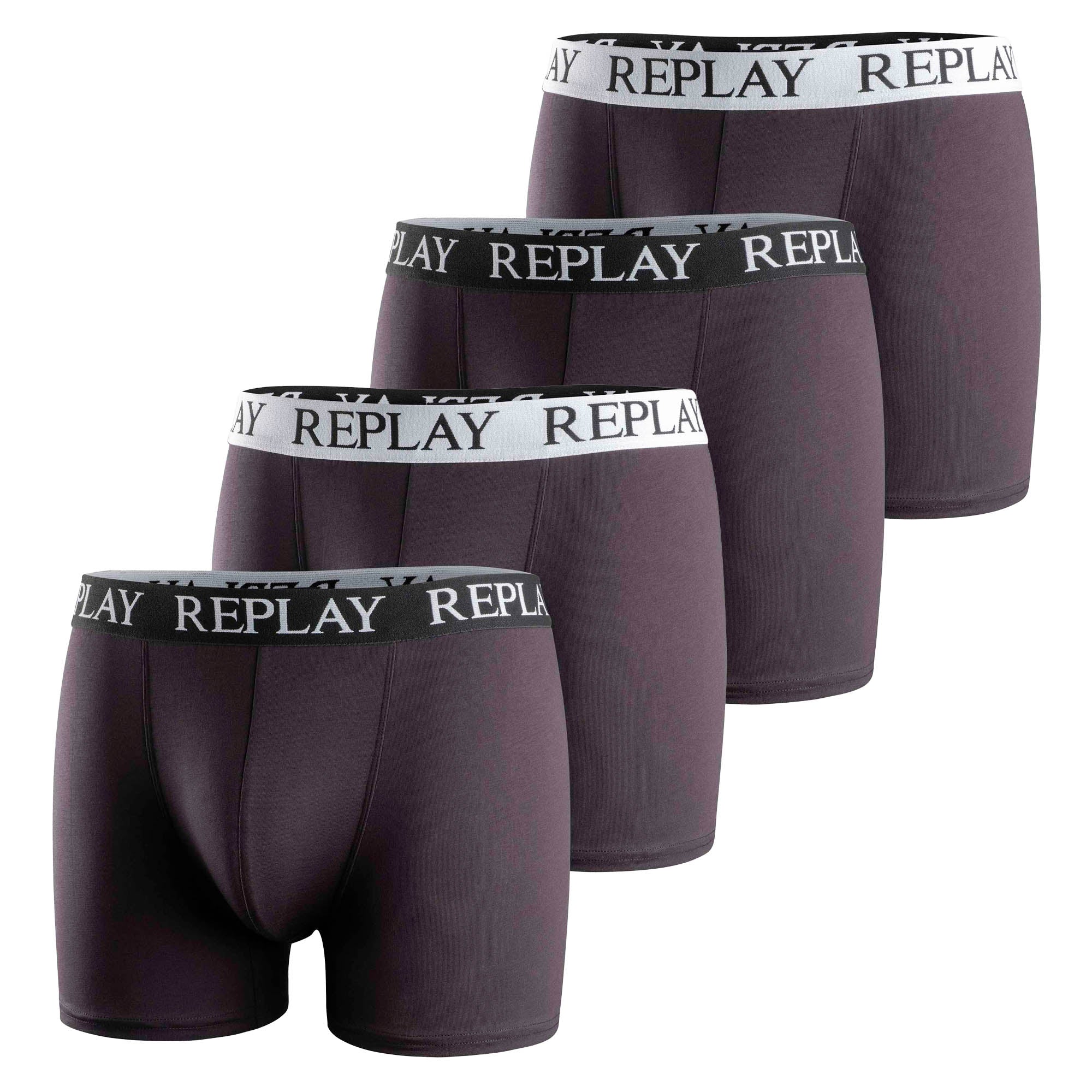 REPLAY Herren Boxer Shorts, 4er Pack - Trunks, Cotton Stretch