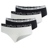 REPLAY Damen Panties, 4er Pack - Slip, Logobund, Baumwollmischung