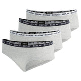 REPLAY Damen Panties, 4er Pack - Slip, Logobund, Baumwollmischung