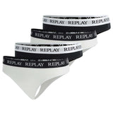 REPLAY Damen Strings, 4er Pack - String, Logobund, Baumwollmischung